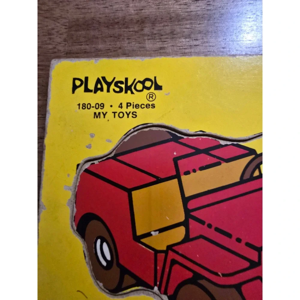 Vintage Playskool Wooden Puzzle My Toys 180-09 4 Pieces Made in USA Dressy Bessy